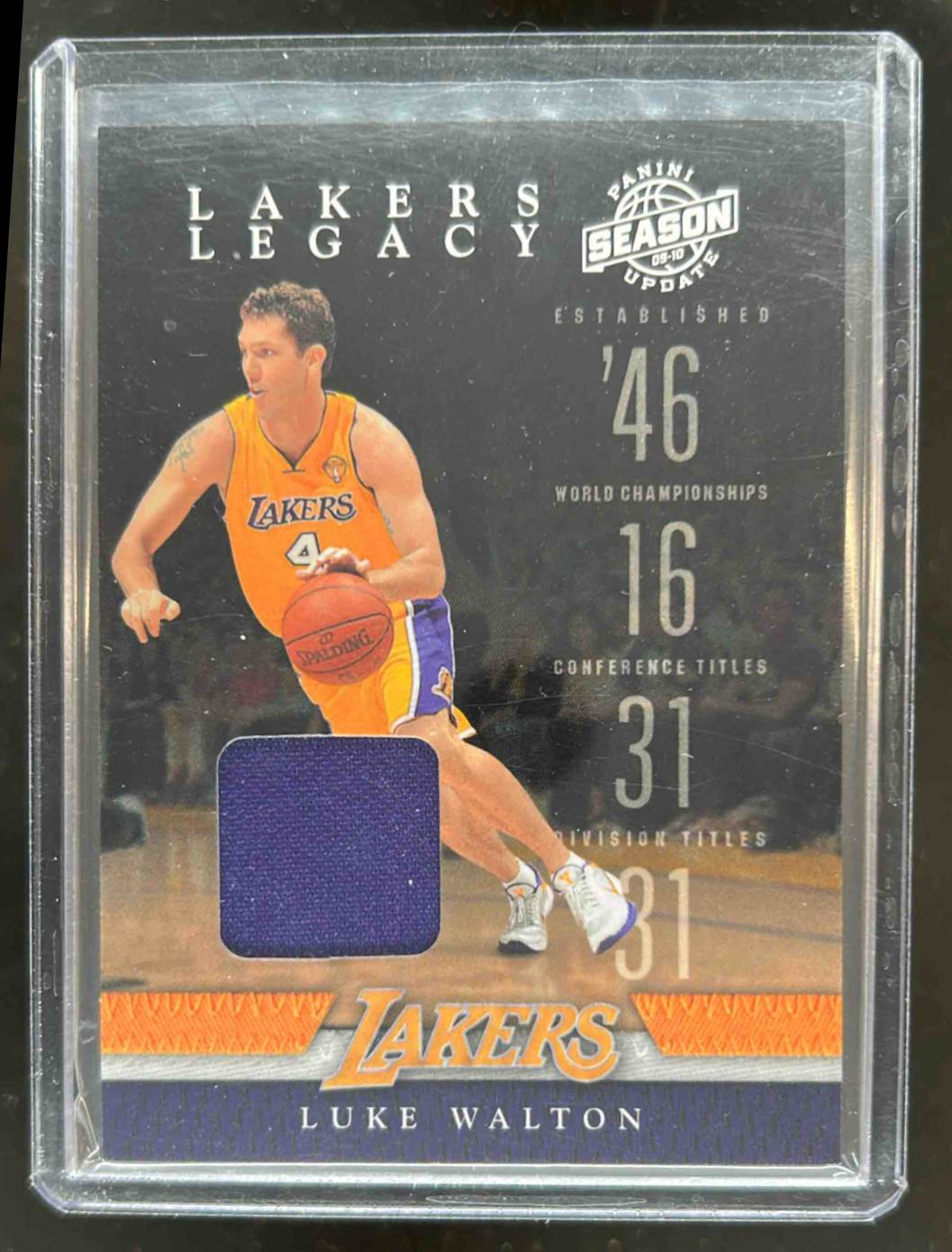 Card image for 2009-10 PANINI SEASON UPDATE LUKE WALTON LAKERS LEGACY JERSEYS #8 LOS ANGELES