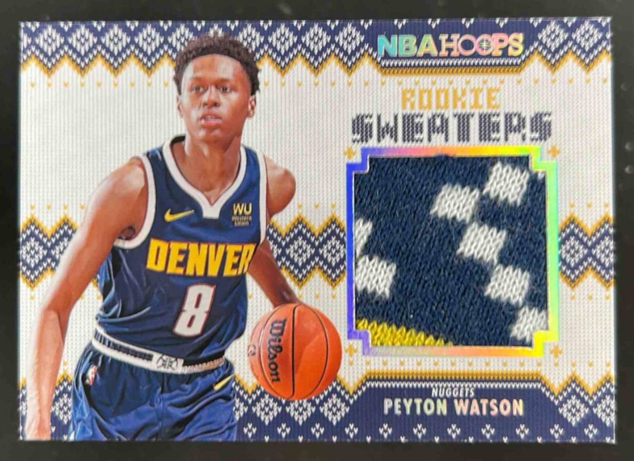 Card image for 2022-23 Panini Hoops Winter Peyton Watson Rookie Sweaters #RS-PW RC Rookie