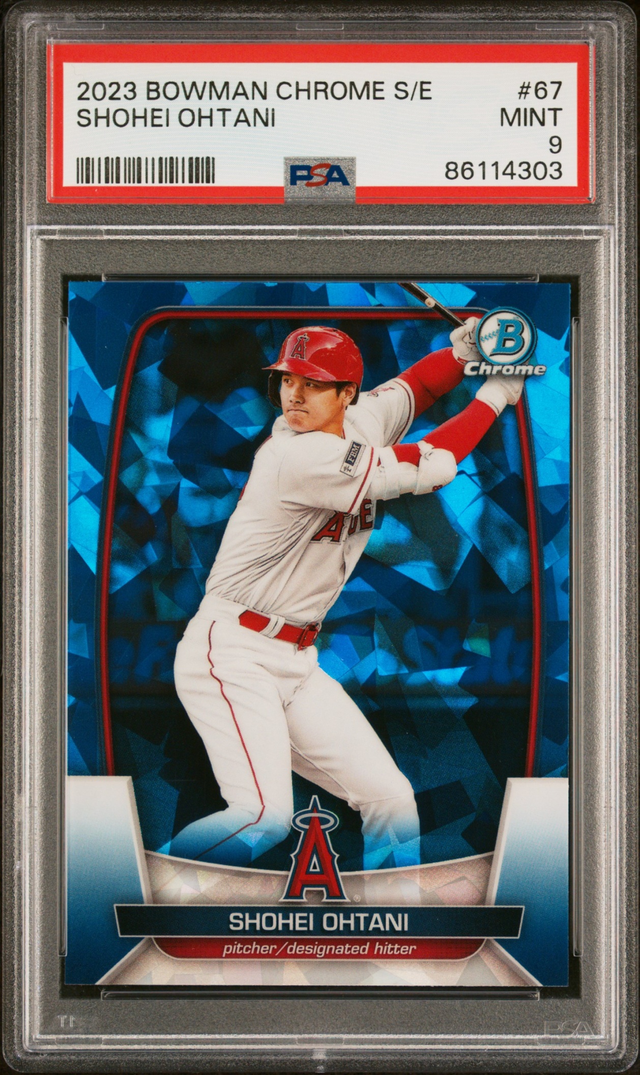 2023 Bowman Baseball Chrome Sapphire Shohei Ohtani #67 Los Angeles Angels PSA 9