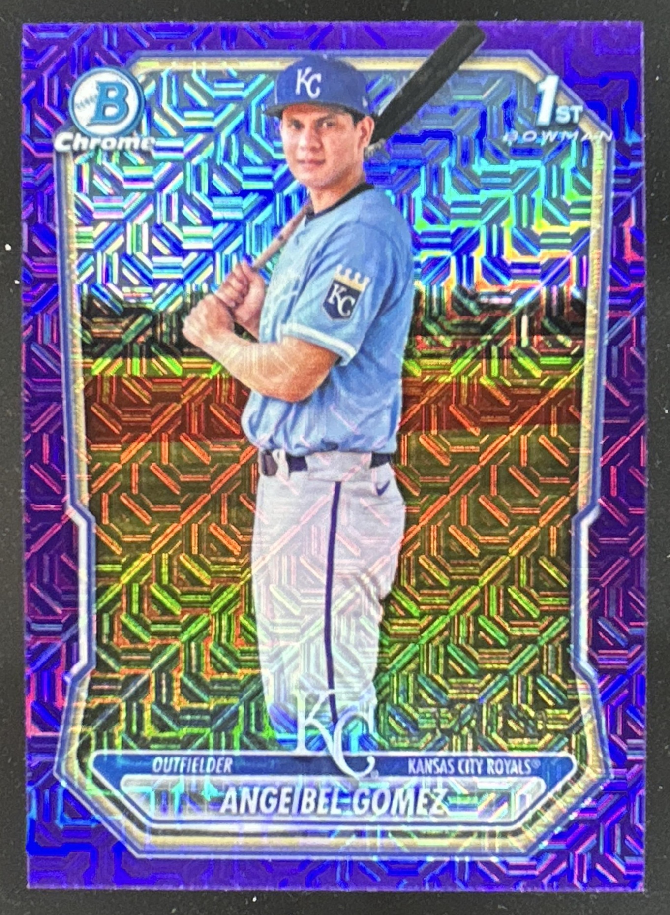 Card image for Angeibel Gomez 2026 Bowman Chrome Mega Box Prospects Purple Mojo Refractor /250