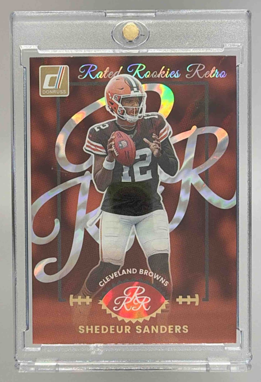 Card image for 2025 Panini Donruss Shedeur Sanders Rated Rookie Retro #11 RC Browns