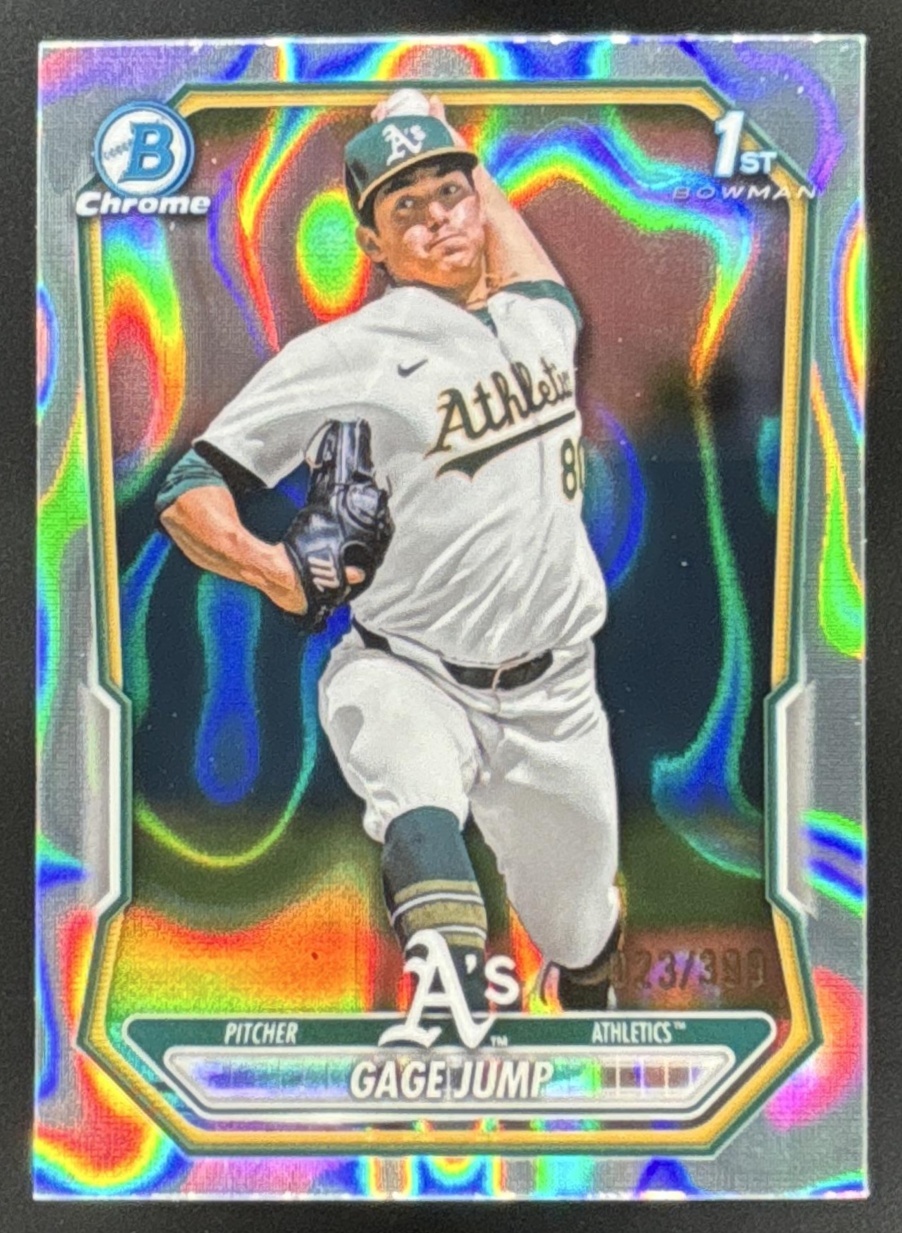 Card image for Gage Jump 2026 Bowman Lava Refractor /399 Chrome Prospects Athletics