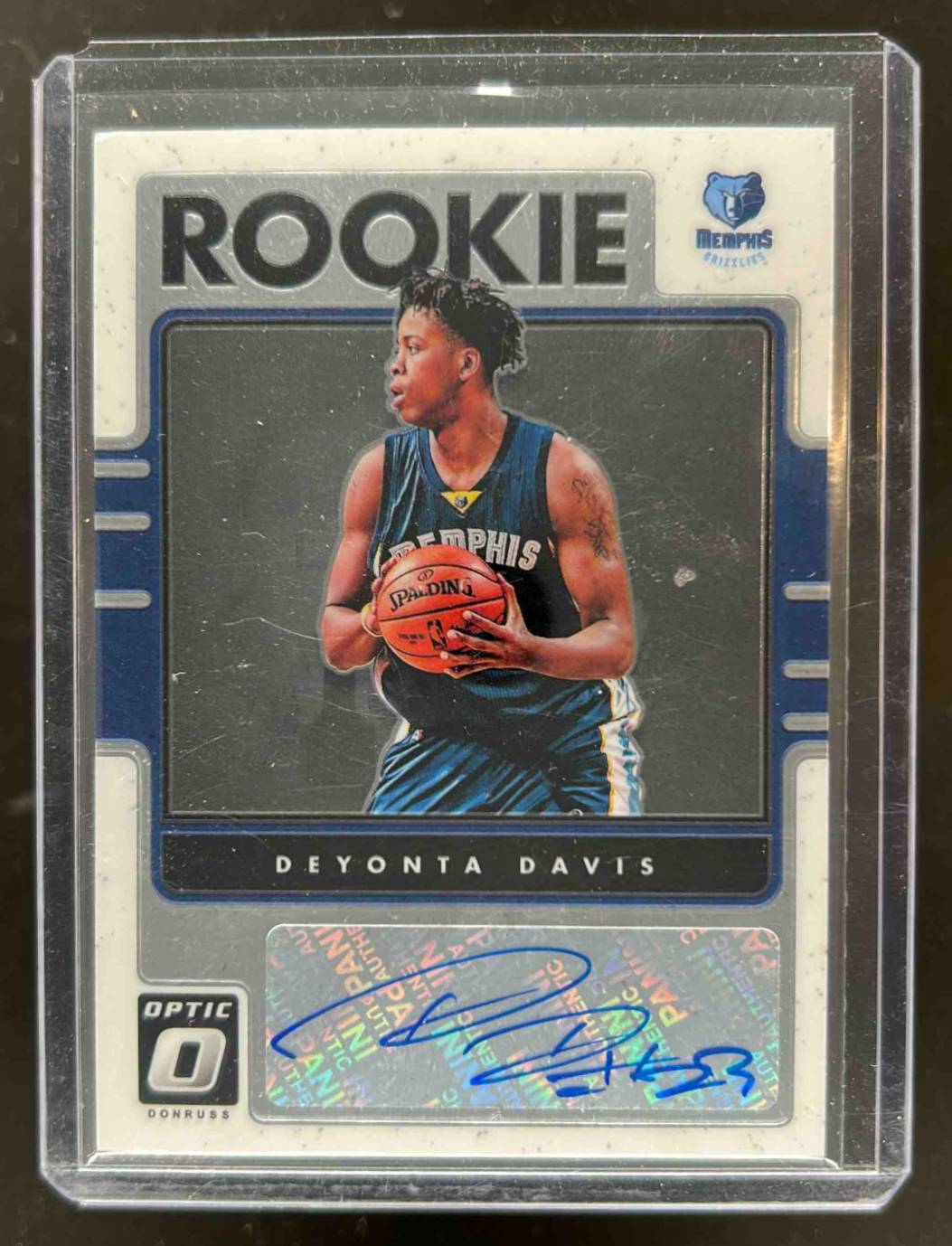 Card image for 2016-17 Panini Donruss Optic Deyonta Davis Rookie Signatures #10 RC Auto Rookie