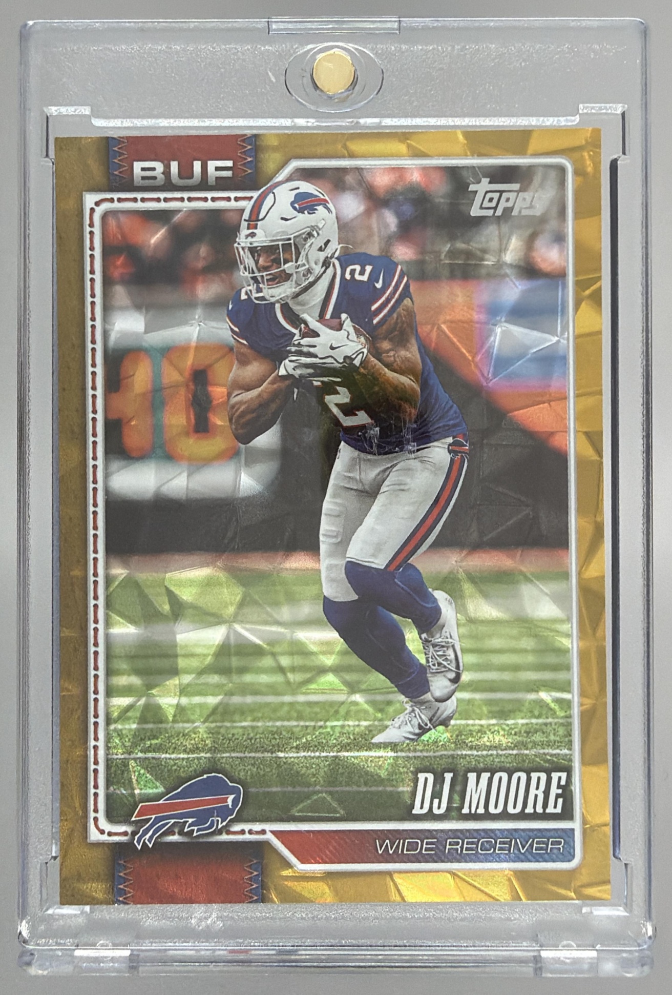 Card image for 2026 Topps Football DJ Moore Gold Diamante Foil /50 #36 Buffalo Bills