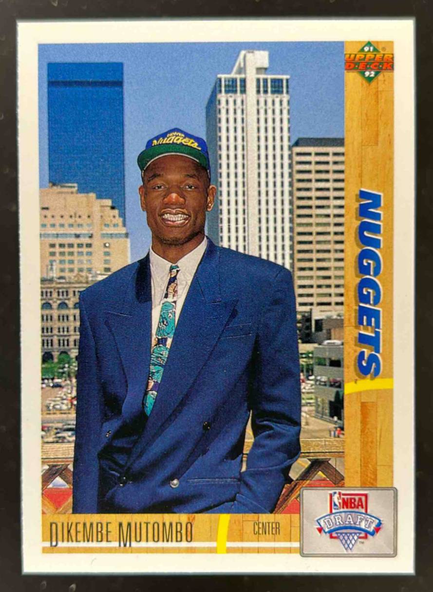 Card image for 1991-92 UPPER DECK DIKEMBE MUTOMBO #3B RC ROOKIE DENVER NUGGETS