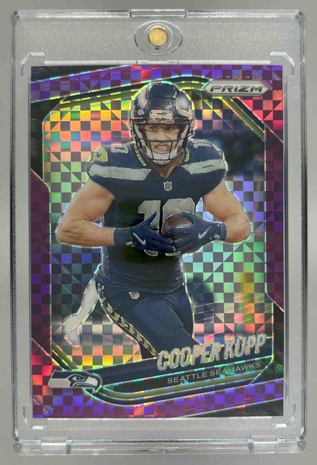 Card image for 2025 Panini Football Prizm Cooper Kupp Purple Power /49 #16 Seattle Seahawks