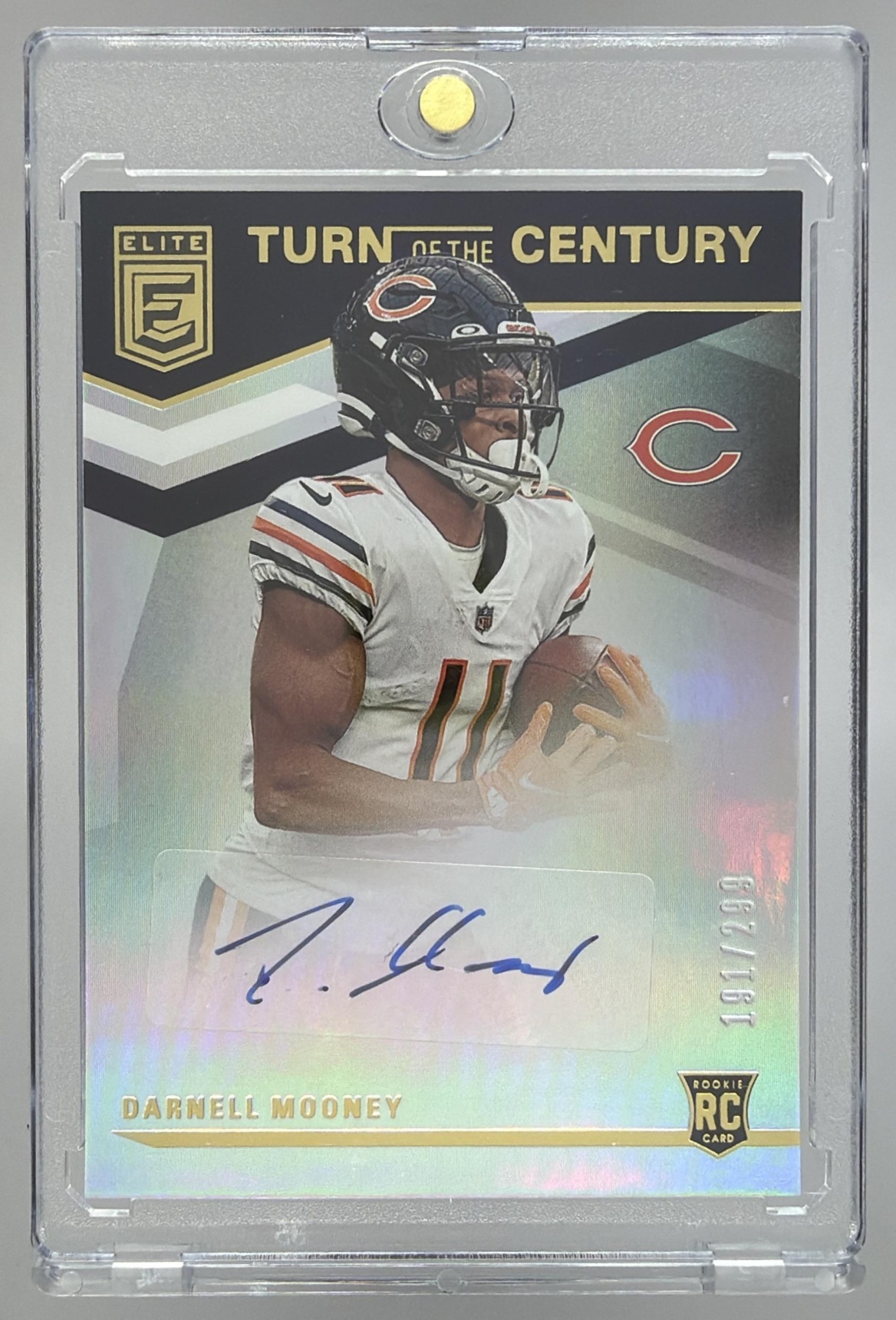 Card image for 2020 Panini Chronicles Darnell Mooney Prizm Black Signatures #PB-22 RC Auto Bears