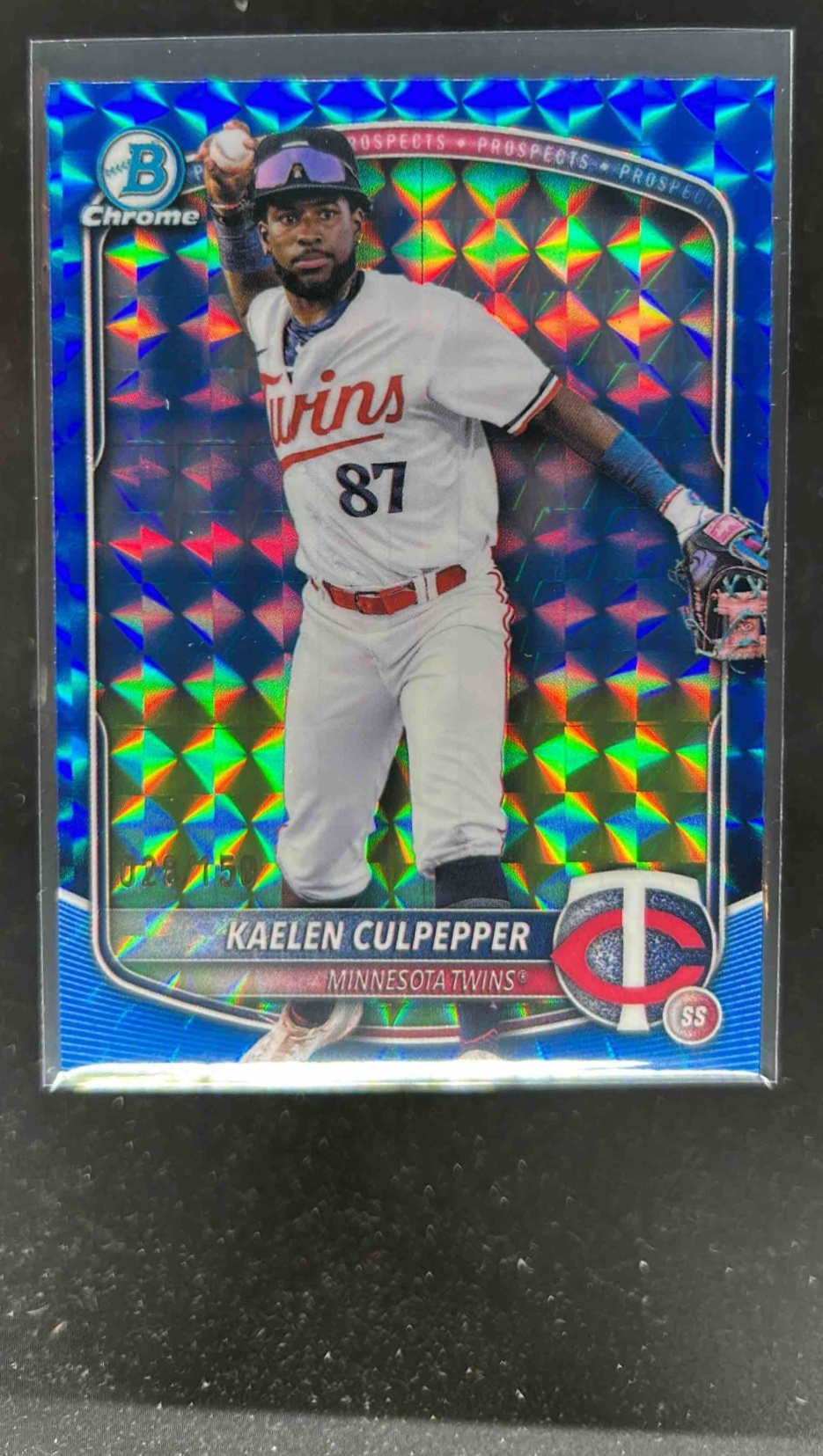 Card image for Kaelen Culpepper 2025 Bowman Draft Chrome Blue Geometric Refractor /150