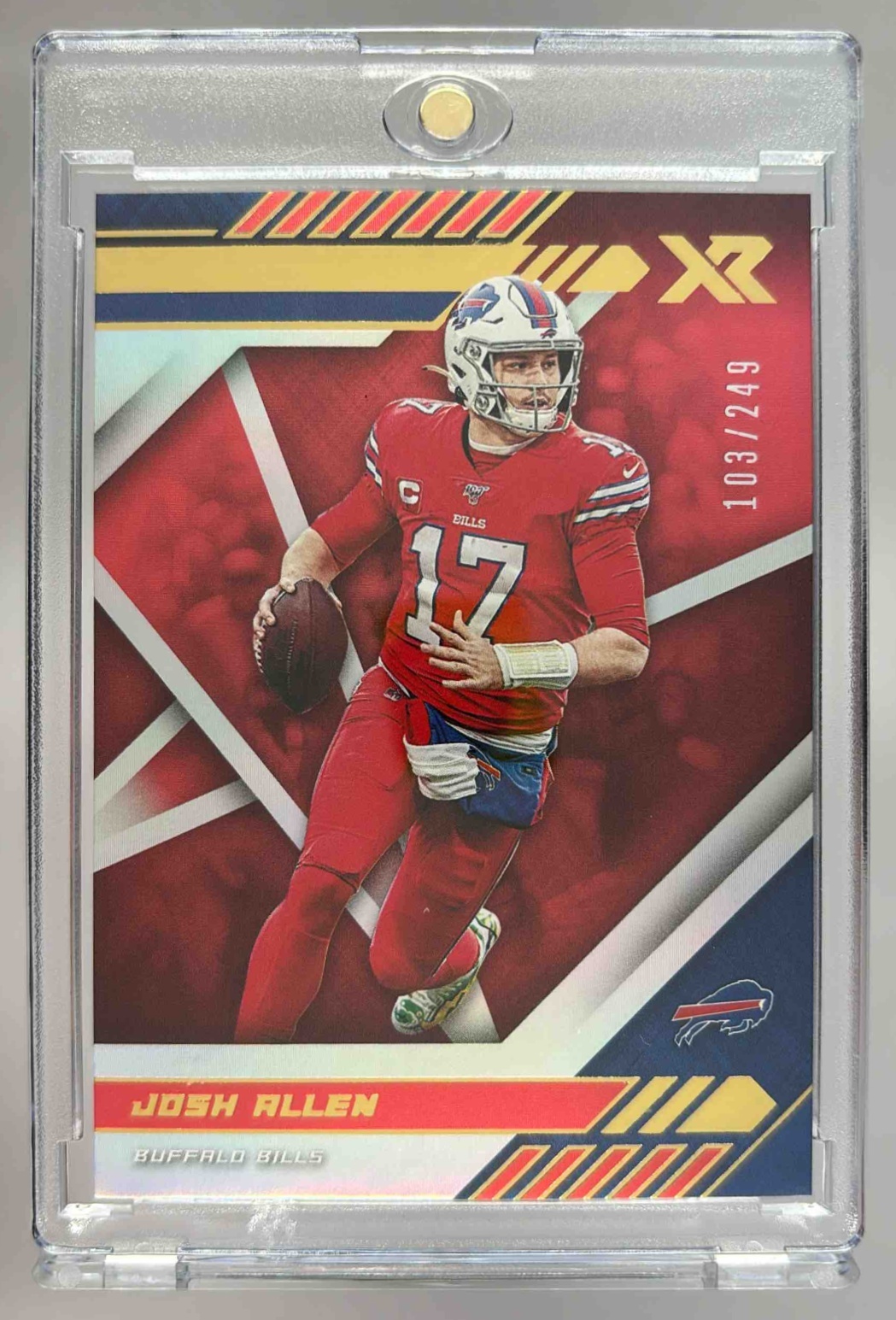 Card image for 2020 Panini Football XR Josh Allen Red /249 #98 Buffalo Bills