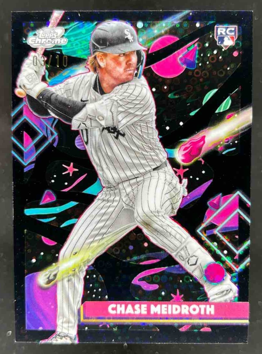 Card image for Chase Meidroth 2025 Topps Cosmic Chrome Black Eclipse Refractor /10