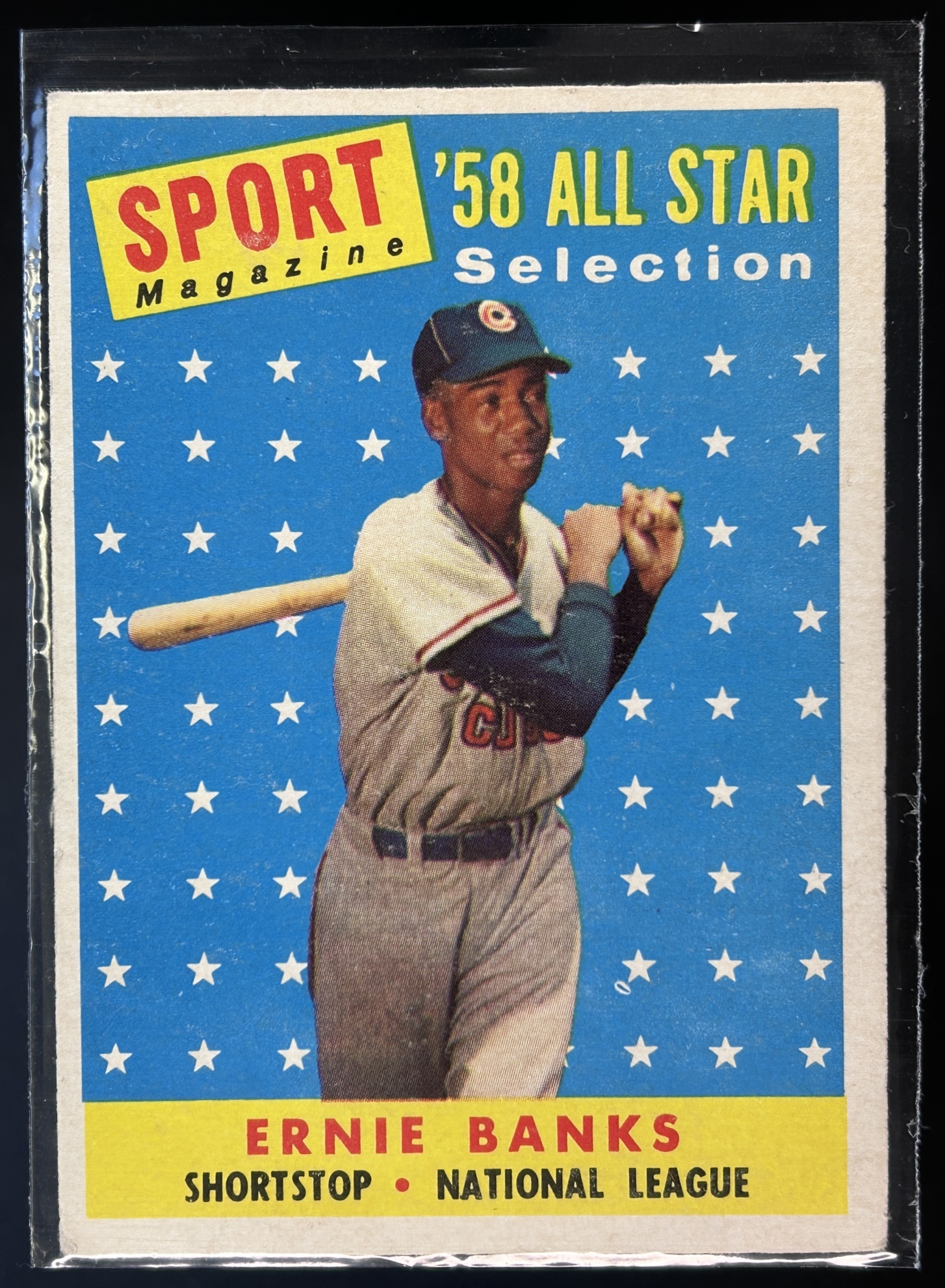Card image for 1958 TOPPS ERNIE BANKS SPORT MAGAZINE ALL STAR #482 CHICAGO CUBS