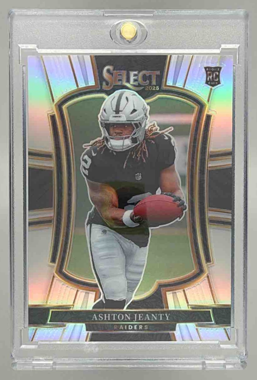 Card image for 2025 Panini Select Ashton Jeanty Premier Level #104 RC Raiders