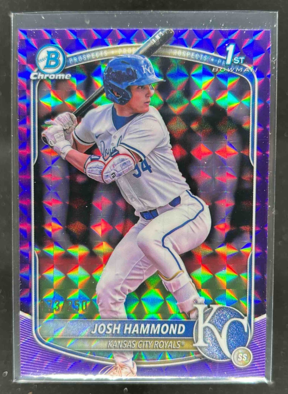 Card image for Josh Hammond 2025 Bowman Draft Chrome Purple Geometric Refractor /250