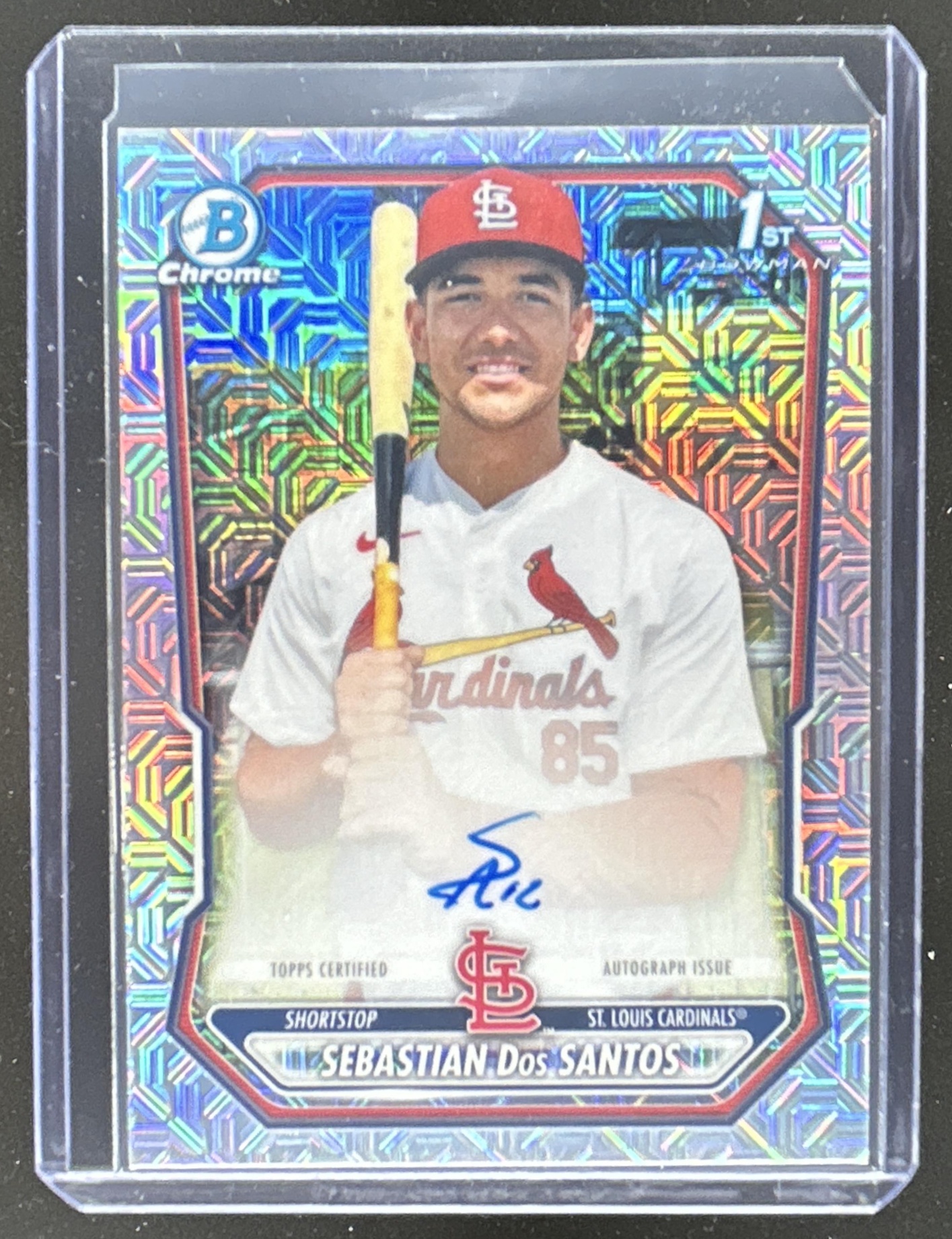 Card image for Sebastian Dos Santos 2026 Bowman Chrome Mega Box Prospects Auto Mojo Refractor