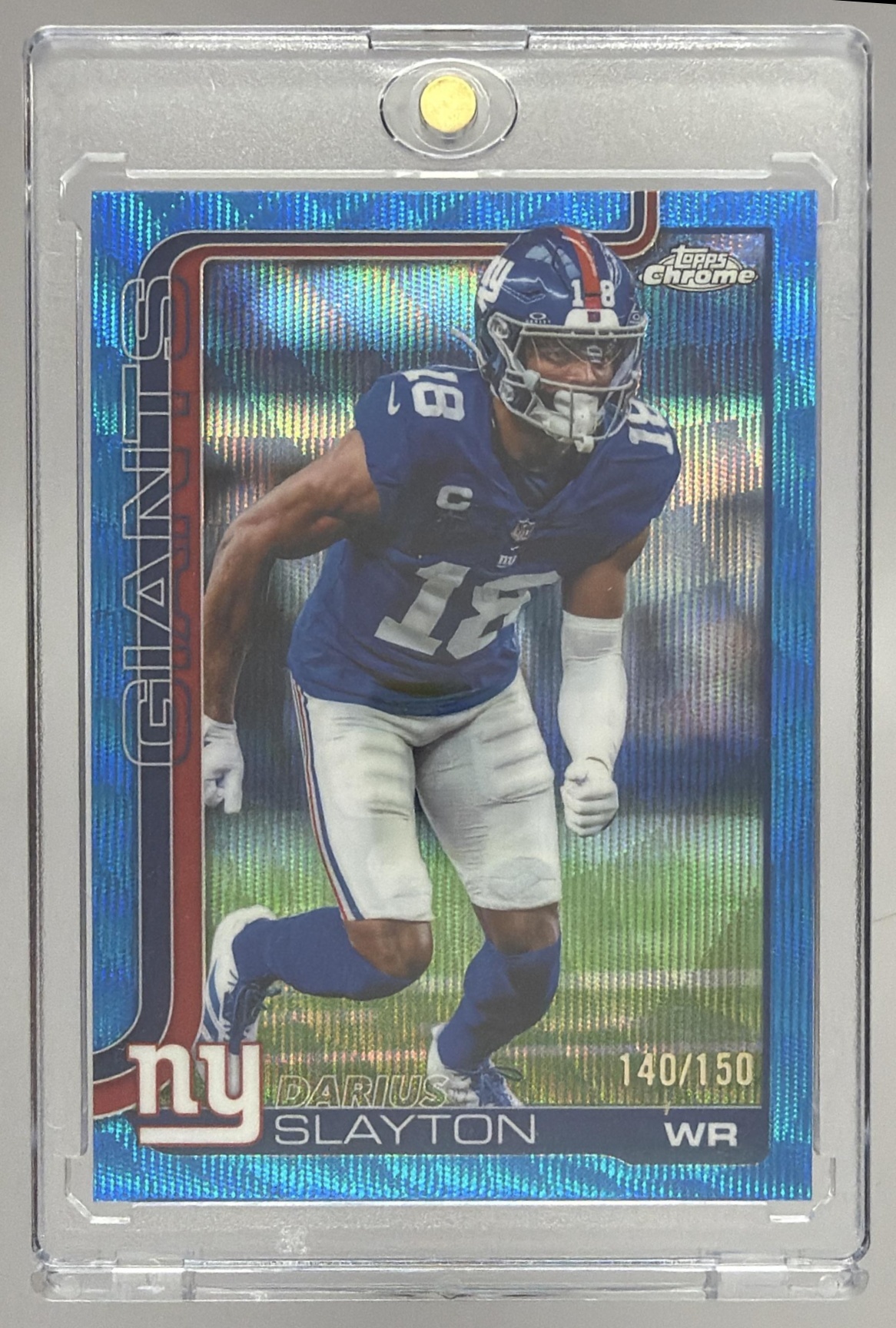 Card image for 2025 Topps Chrome Darius Slayton Blue Refractor /150 #226 Giants