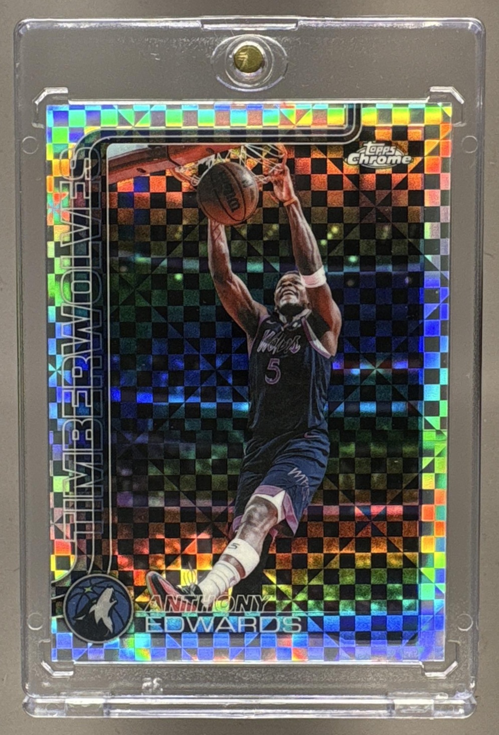 2025-26 TOPPS CHROME UPDATE ANTHONY EDWARDS #17 X-FRACTOR TIMBERWOLVES