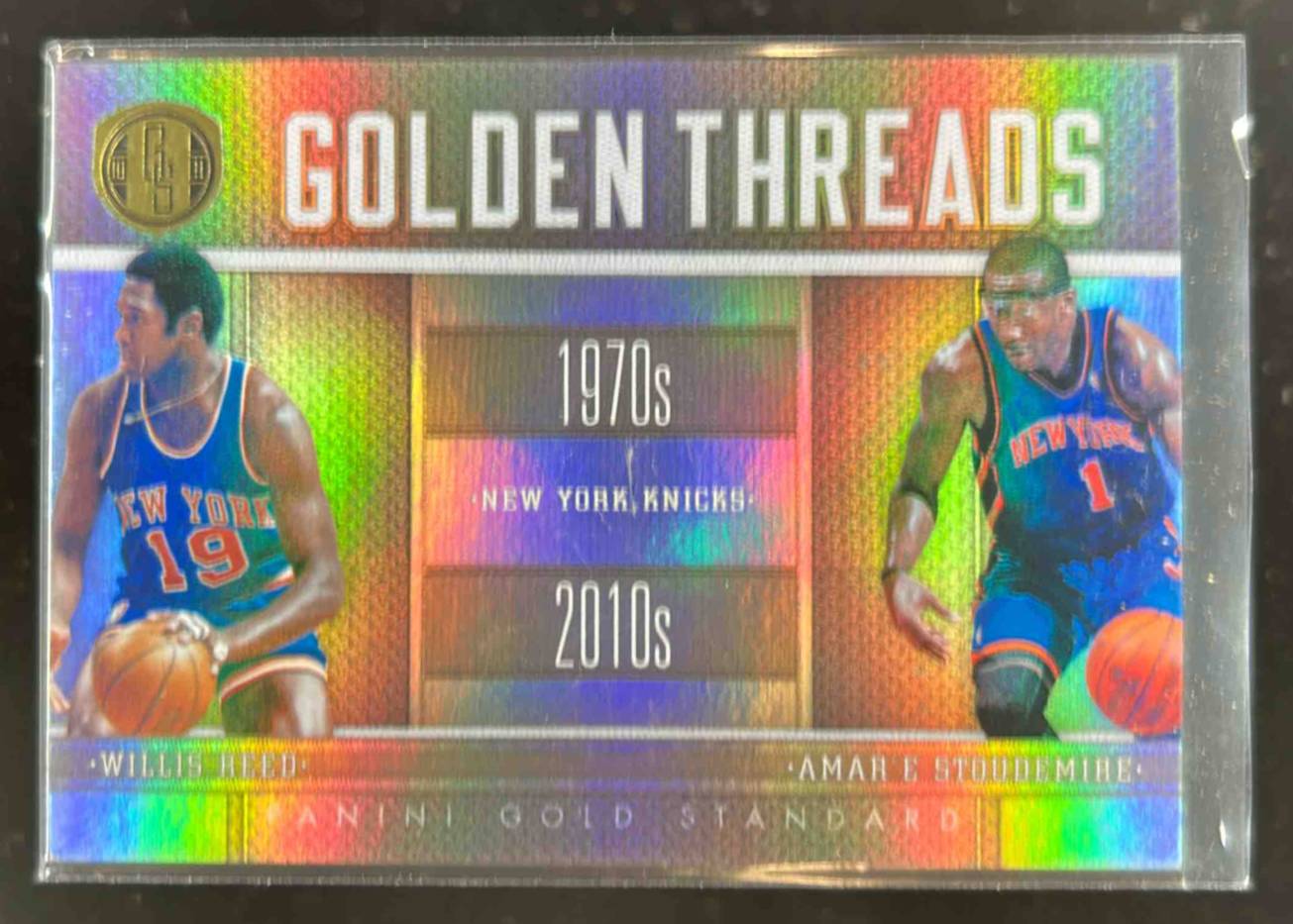 Card image for 2010-11 Panini Gold Standard Willis Reed / Amar e Stoudemire Golden Threads /299 #10