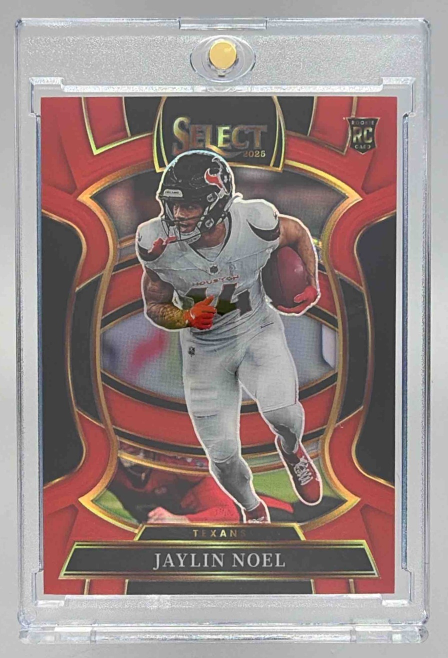 Card image for 2025 Panini Select Jaylin Noel Concourse Red Prizm /99 #36 RC Texans