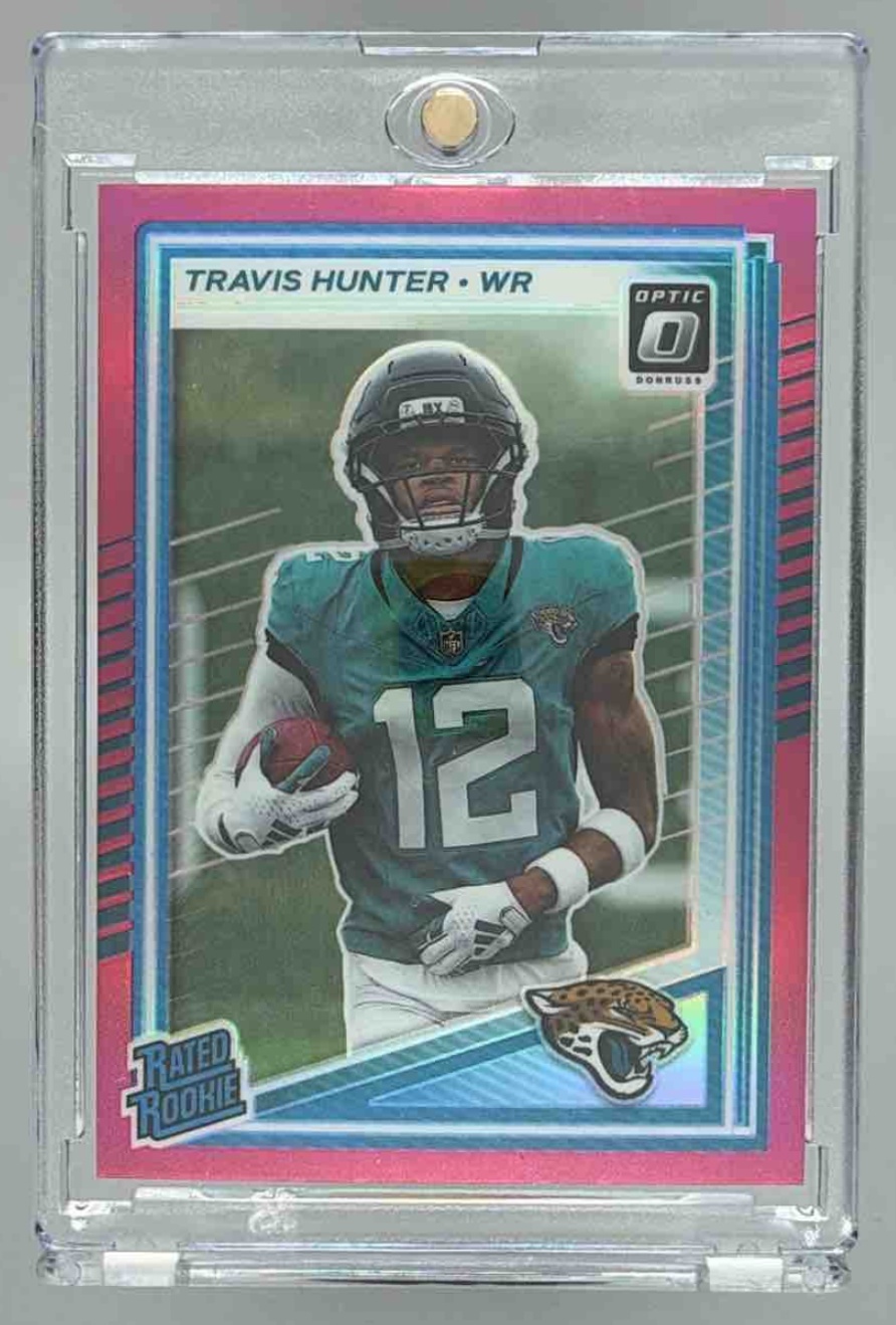Card image for 2025 Panini Donruss Optic Travis Hunter Rated Rookie #201 Jaguars