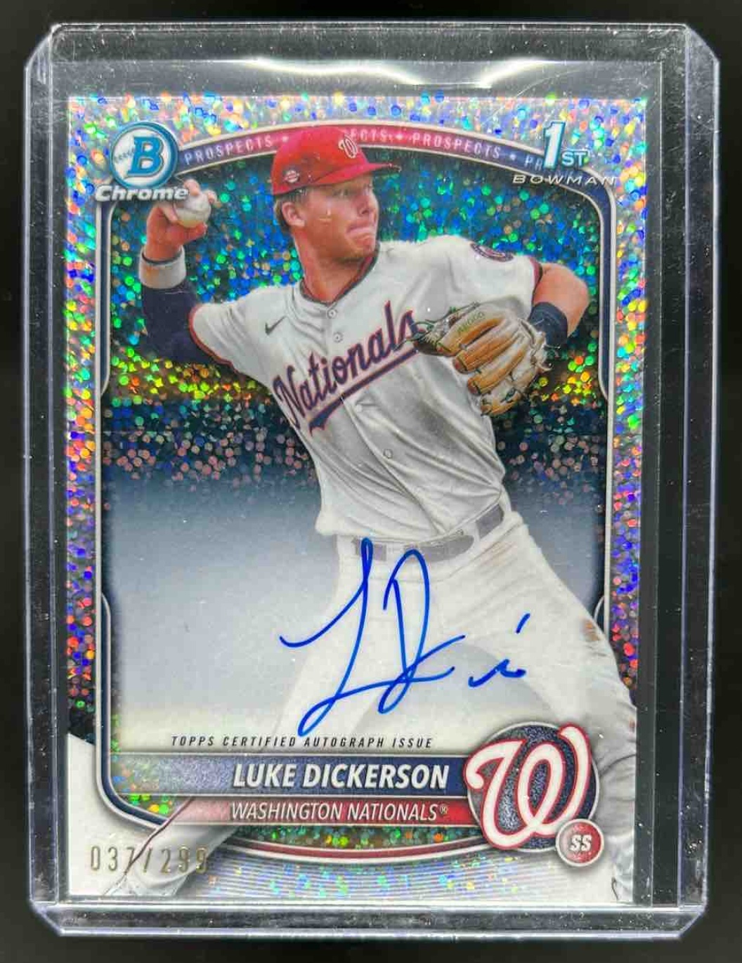 Luke Dickerson 2025 Bowman Chrome Prospect Auto Speckle Refractor /299