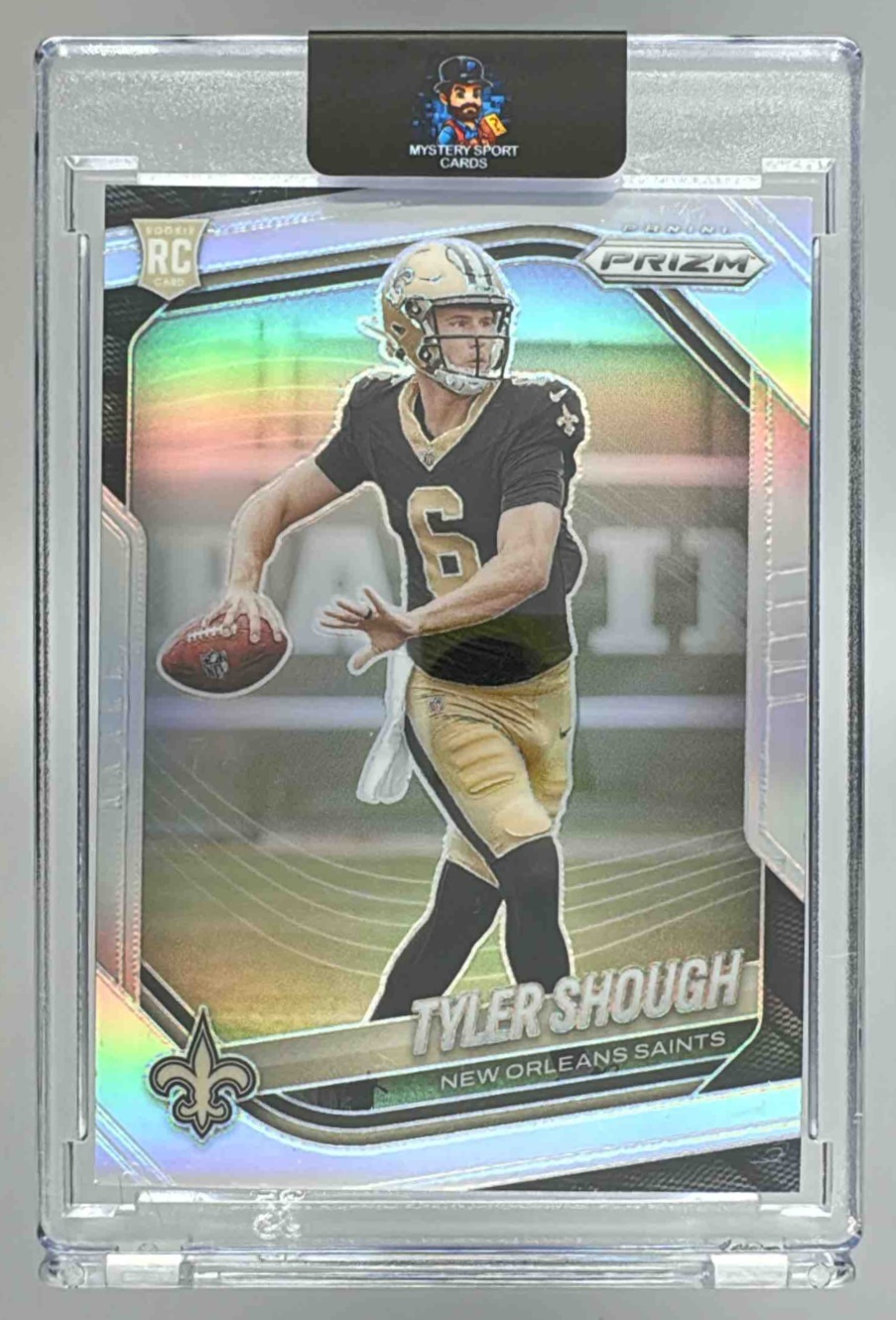 Card image for 2025 Panini Football Prizm Tyler Shough #327 RC New Orleans Saints