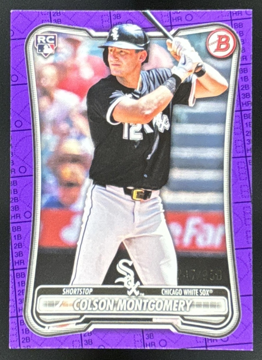 Card image for Colson Montgomery 2026 Bowman Purple Pattern /250 Chicago White Sox