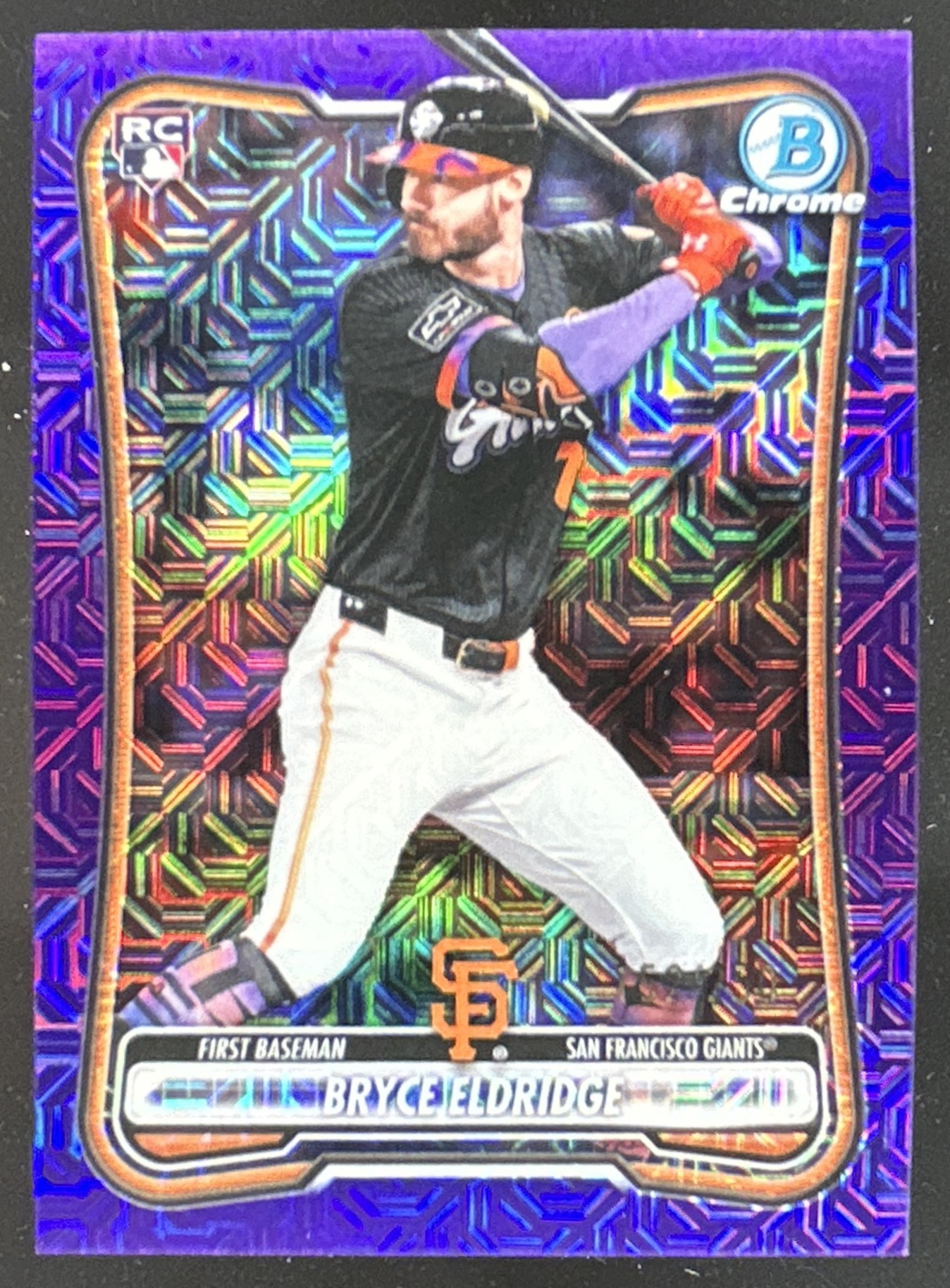 Card image for Bryce Eldridge 2026 Bowman Chrome Mega Box Purple Mojo Refractor /250