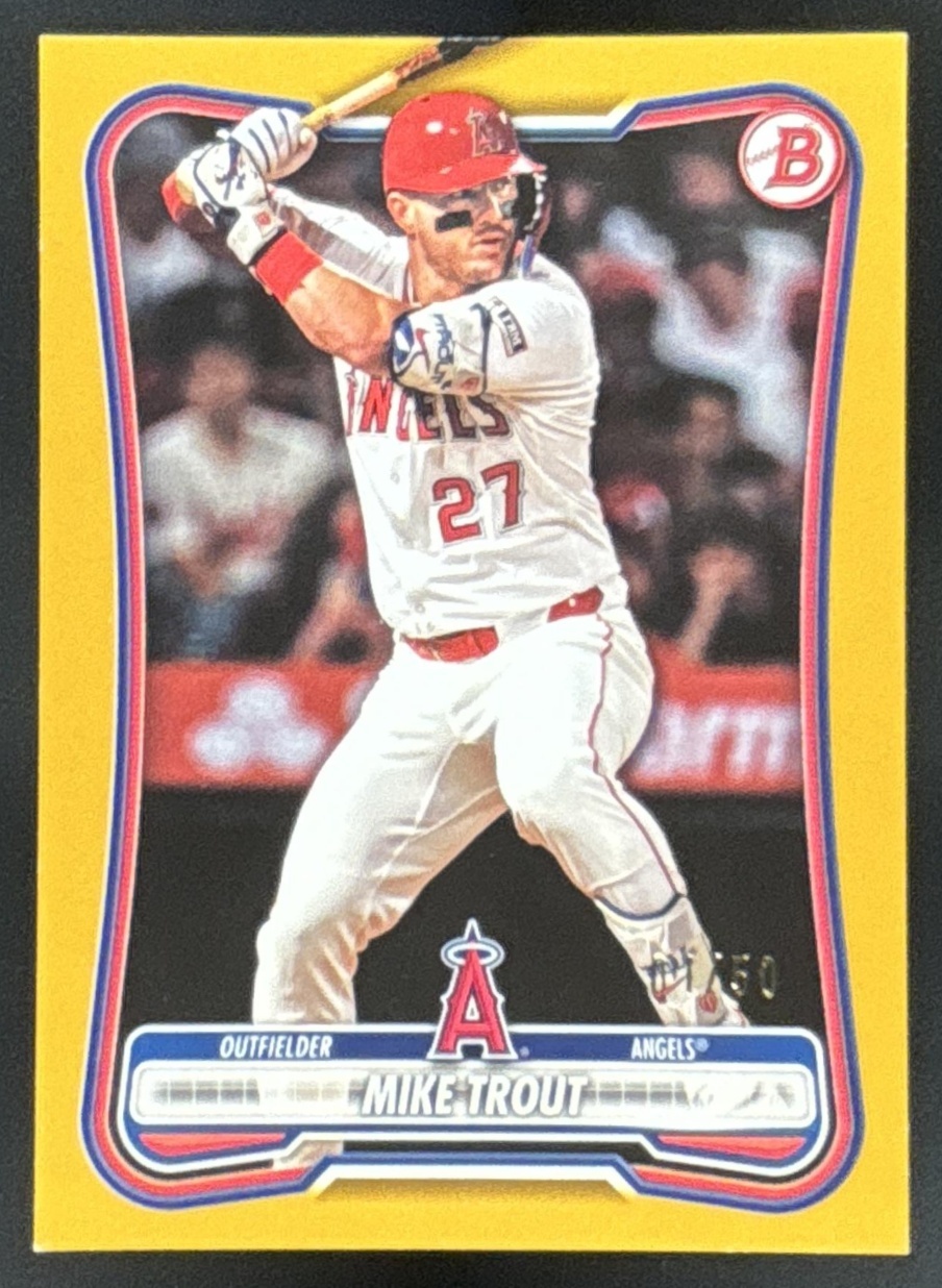 Card image for Mike Trout 2026 Bowman Gold Border /50 Los Angeles Angels