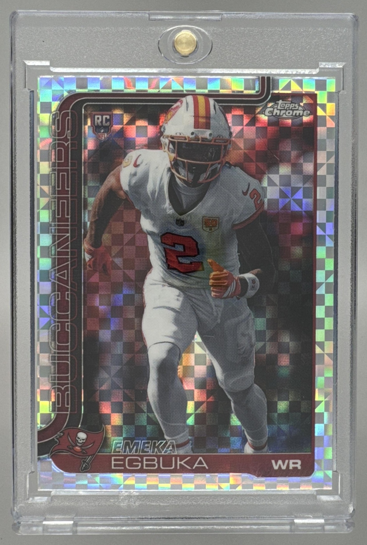 Card image for 2025 Topps Football Chrome Emeka Egbuka Rookie #312 RC Tampa Bay Buccaneers
