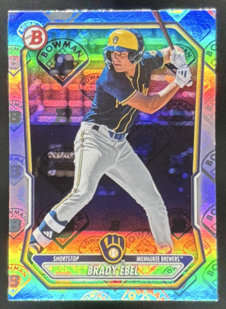 Card image for Brady Ebel 2026 Bowman Logo Pattern Prospects Milwaukee Brewers