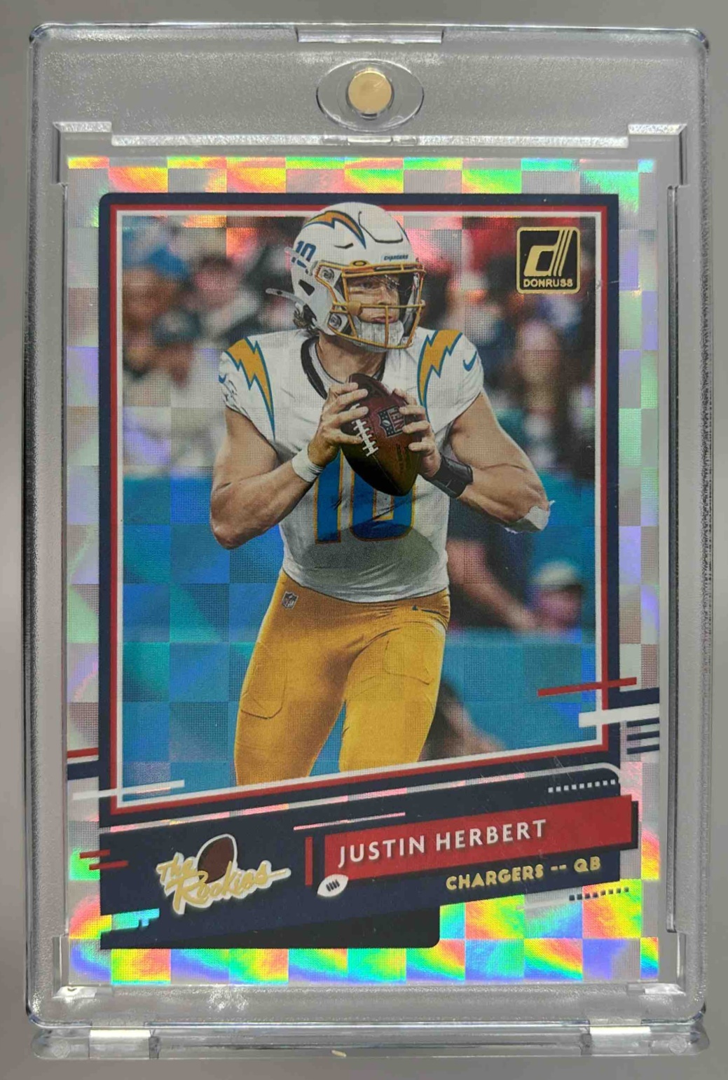 Card image for 2020 Panini Donruss Justin Herbert The Rookies #TR-JH RC Chargers
