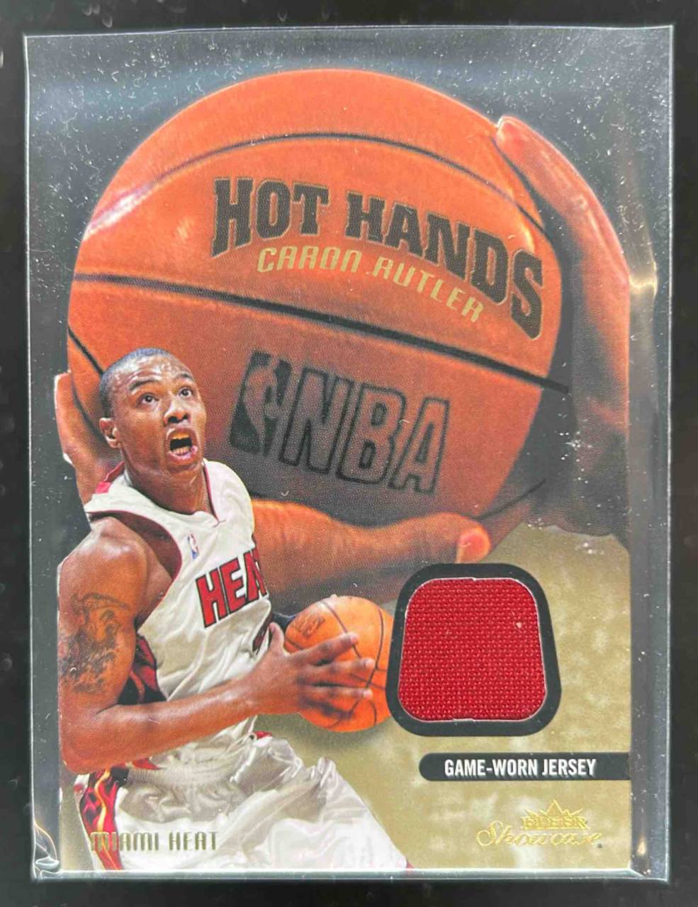 Card image for 2003-04 Fleer Showcase Caron Butler Hot Hands Game Used 374 /375 #HH-CB MEM