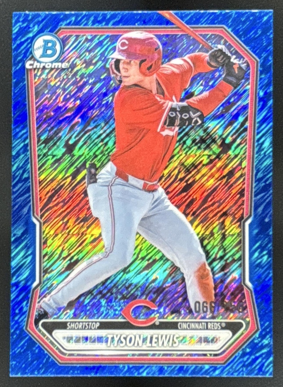Card image for 2026 Bowman Tyson Lewis Chrome Prospects Blue Shimmer Refractor /150