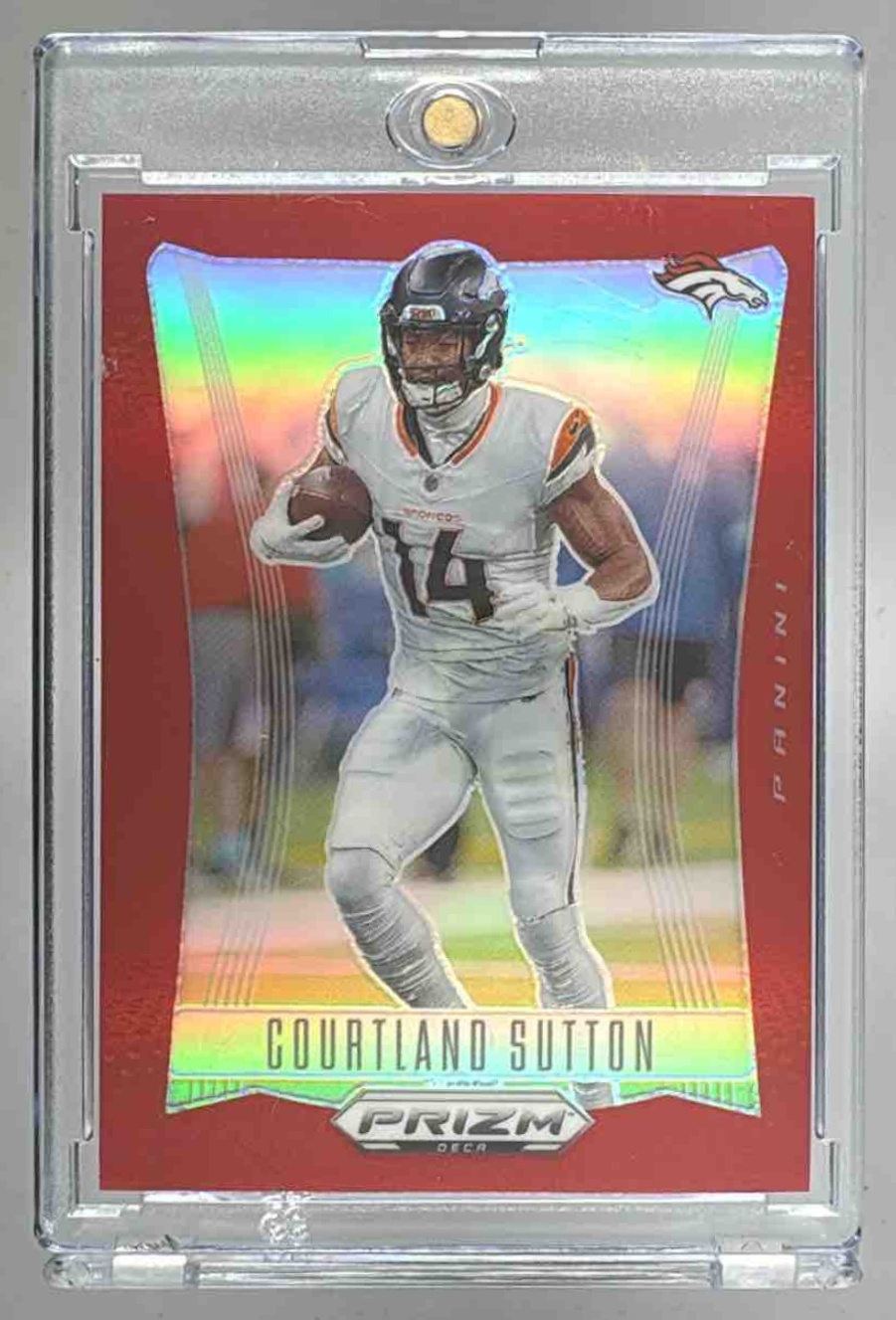Card image for 2024 Panini Football Prizm Deca Courtland Sutton #88 Denver Broncos