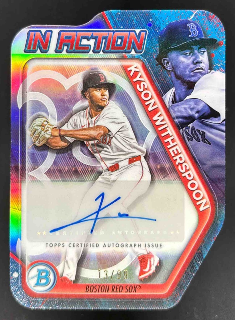 Card image for 2025 Bowman Draft Kyson Witherspoon In Action Auto /99 #BIA-KW Red Sox