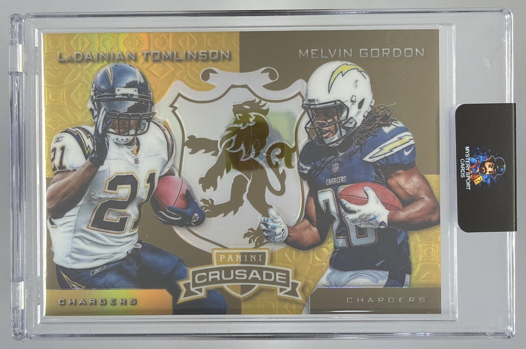 Card image for 2015 Panini Rookies & Stars LaDainian Tomlinson Melvin Gordon Crusade Combos #CC5 Chargers
