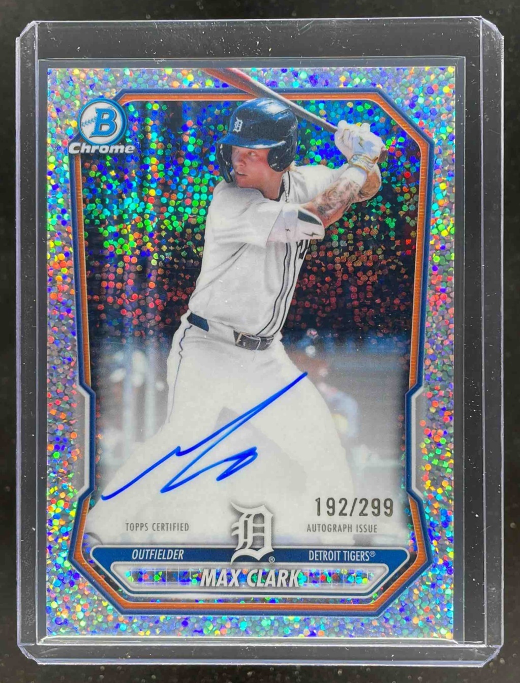 Card image for 2026 Bowman Max Clark Chrome Prospect Auto Speckle Refractor /299 #CPA-MC