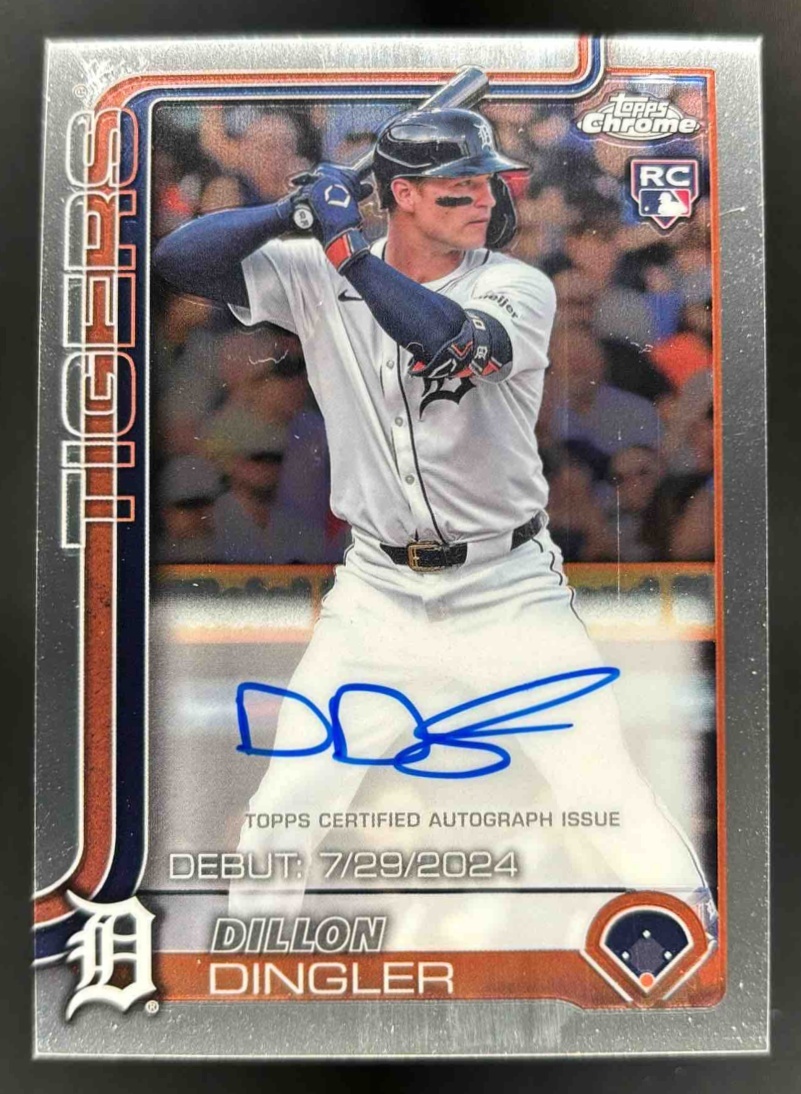 Card image for 2025 Topps Chrome Update Dillon Dingler Rookie Debut Auto #CRDA-DD Tigers