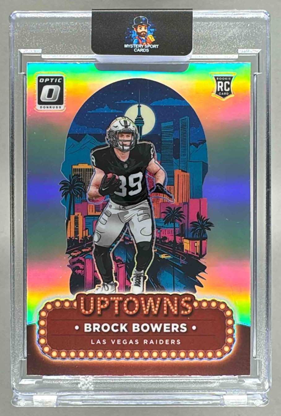 Card image for 2024 Panini Donruss Optic Brock Bowers Uptowns #8 RC SSP Raiders