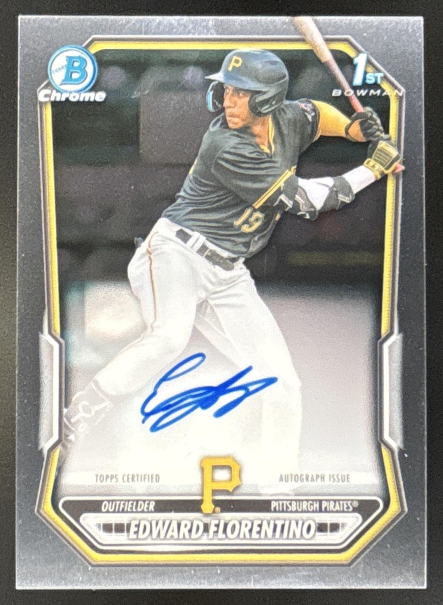 Card image for Edward Florentino 2026 Bowman Chrome Prospect Auto Pittsburgh Pirates