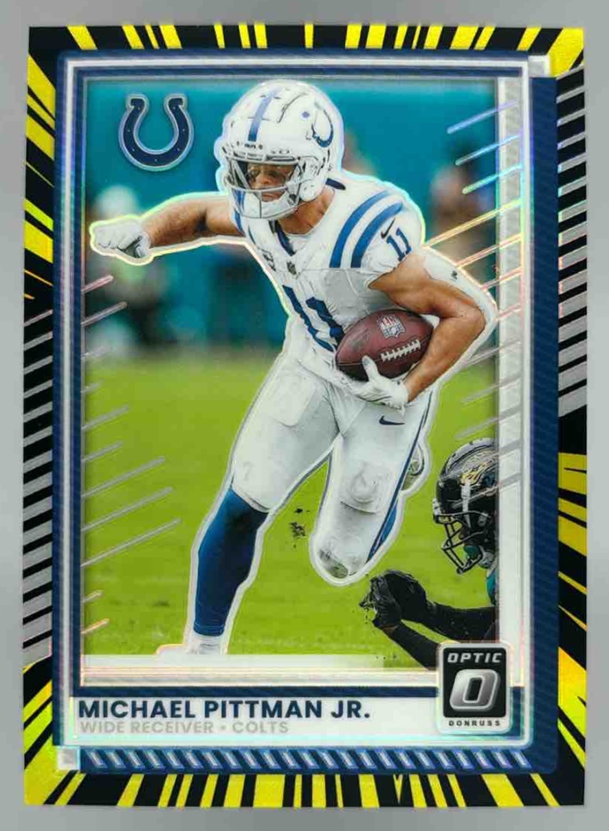 Card image for 2024 Panini Donruss Optic Michael Pittman Jr. Electricity /75 #85 Colts
