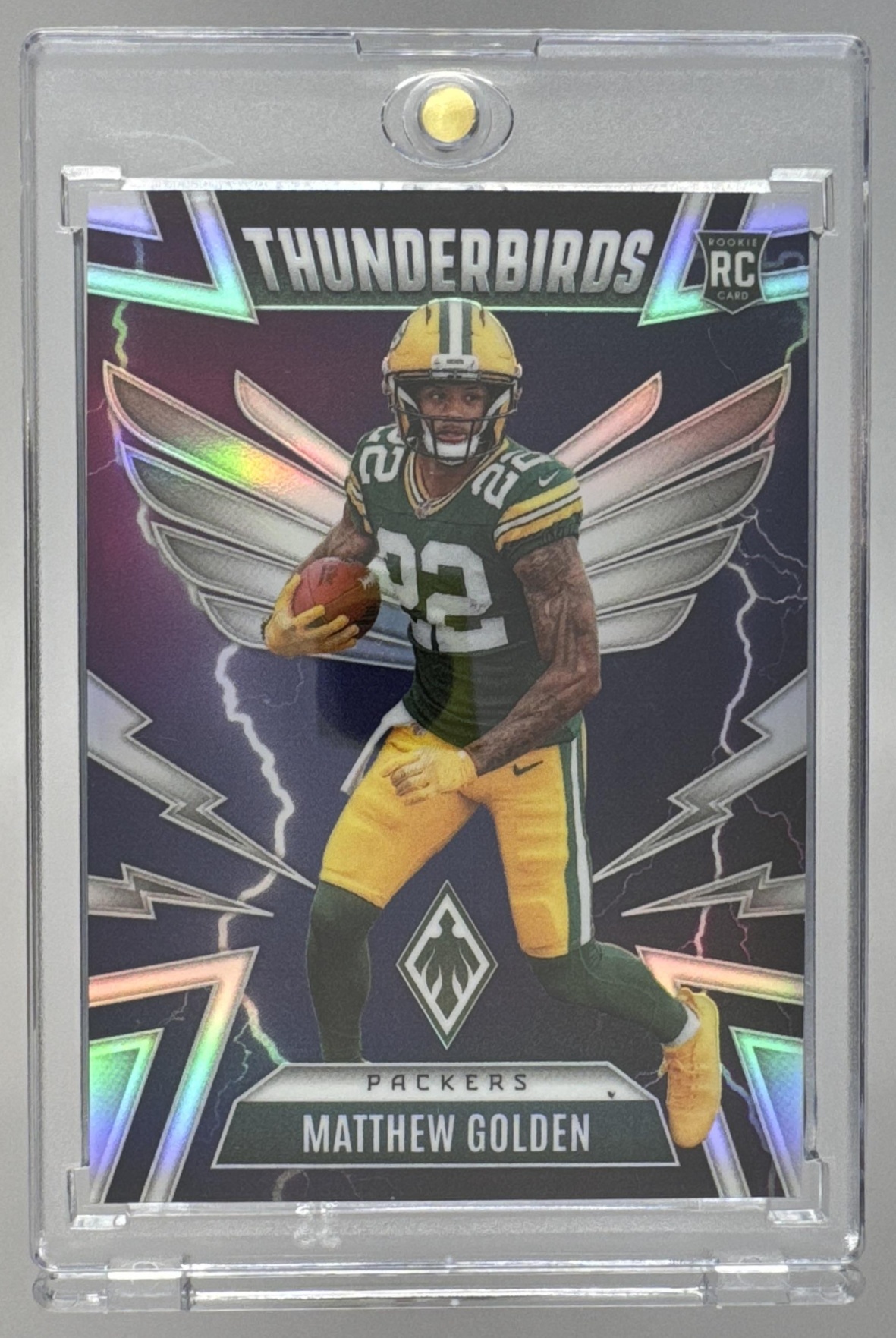 Card image for 2025 Panini Phoenix Matthew Golden Thunderbirds #17 RC Packers