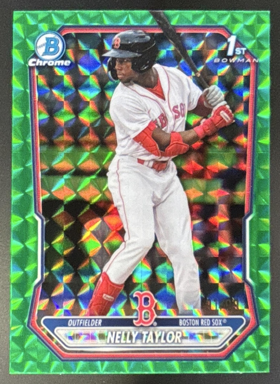 Card image for 2026 Bowman Nelly Taylor Chrome Green Geometric Refractor /99 1st Prospect