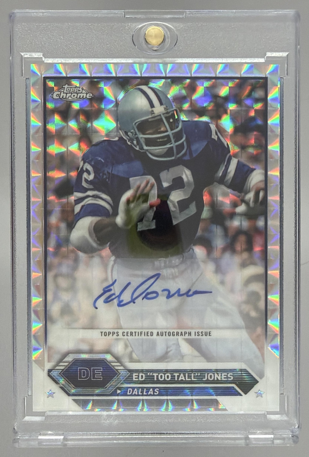 Card image for 2023 Topps Composite Ed Too Tall Jones Chrome Auto Geometric #TCA-ETT Cowboys