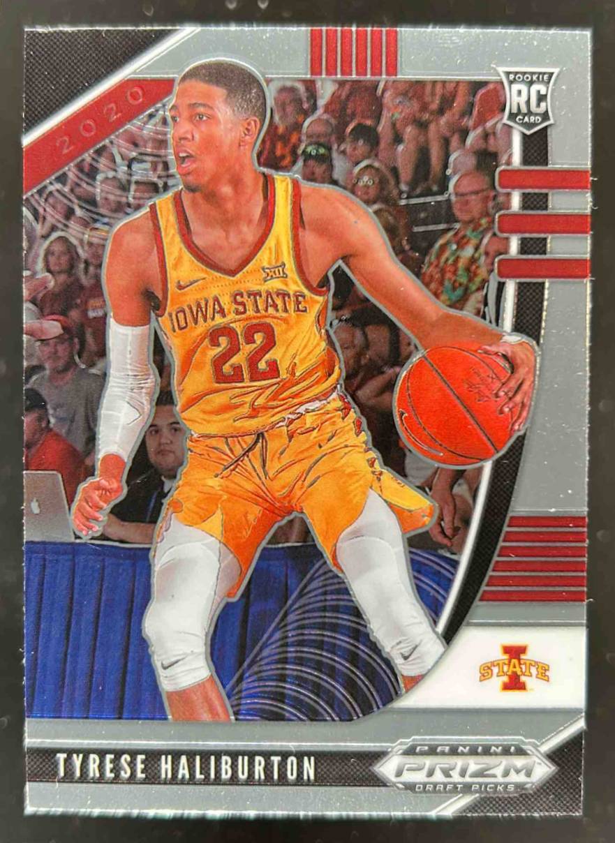 Card image for 2020-21 Panini Prizm Draft Picks Collegiate Tyrese Haliburton #50 RC Rookie