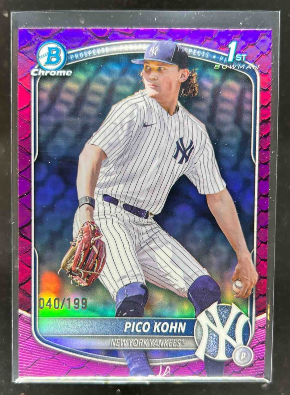 Card image for Pico Kohn 2025 Bowman Draft Chrome Fuchsia Reptilian Refractor /199
