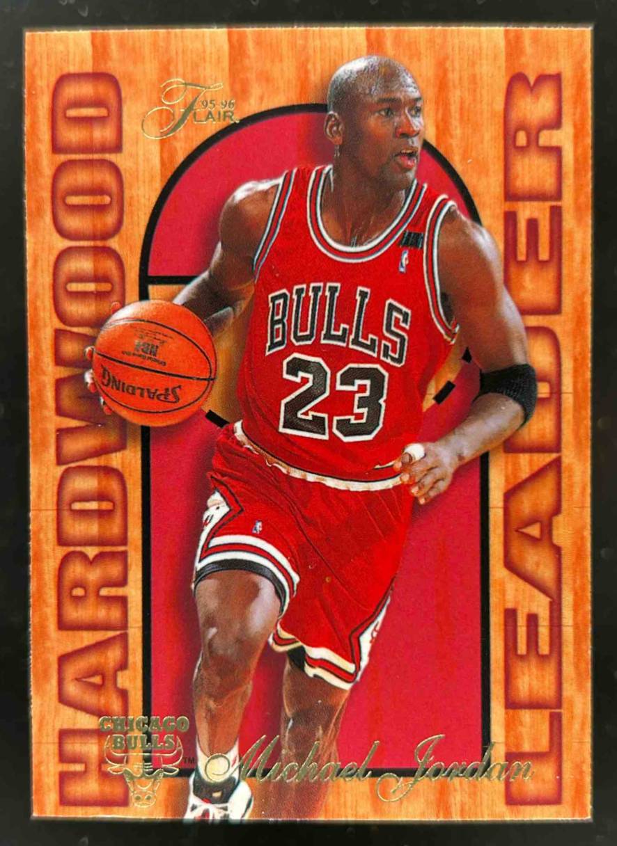 Card image for 1995-96 FLEER MICHAEL JORDAN FLAIR HARDWOOD LEADER #4 CHICAGO BULLS