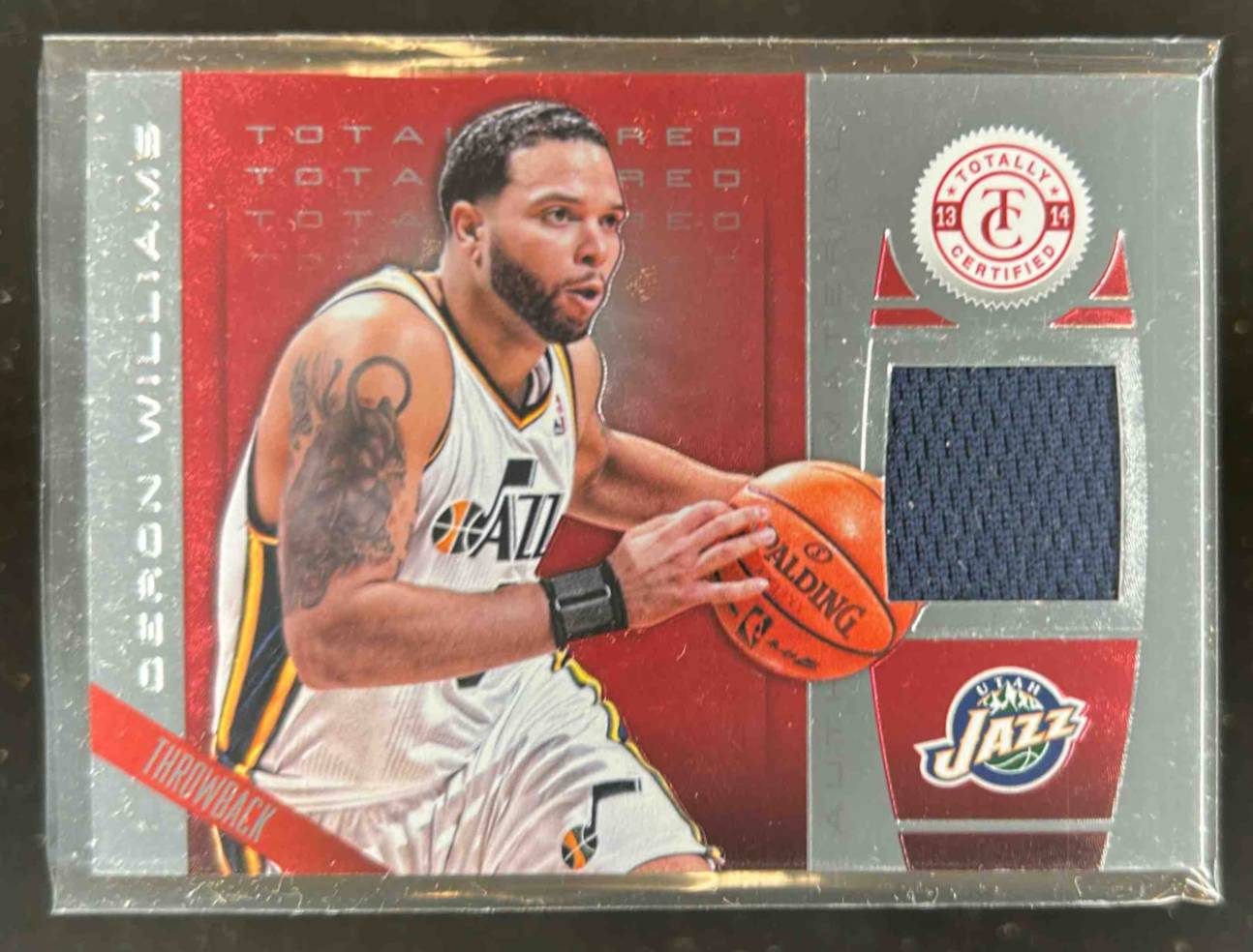 Card image for 2013-14 Panini Totally Certified Deron Williams Materials Red 113 /199 #170