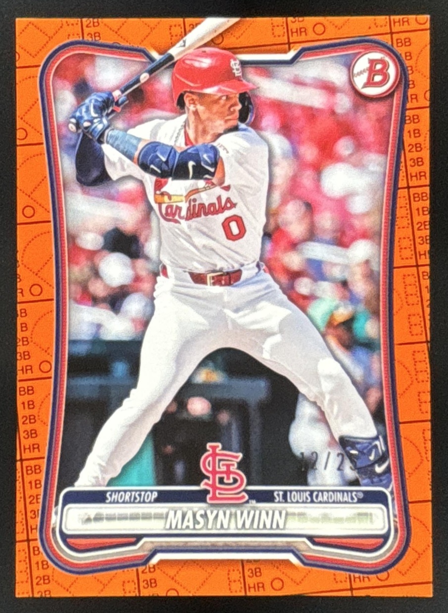 Card image for Masyn Winn 2026 Bowman Orange Pattern /25 St. Louis Cardinals