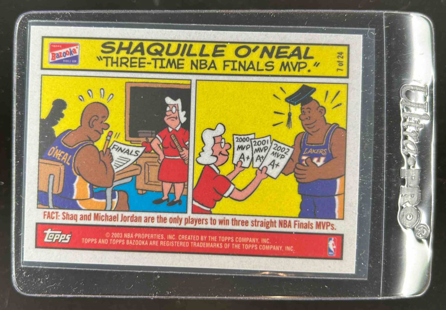 Card image for 2003 TOPPS BAZOOKA SHAQUILLE O'NEAL COMICS #7 LOS ANGELES LAKERS